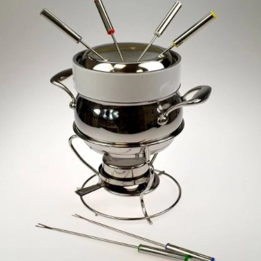 Tupperware Chef Series Fondue Pot Appetizer Food Warmer Skewers Chocolate NIB